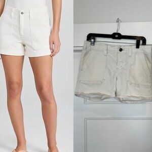 Free People Women’s White Cotton 2000s Denim Shorts, Size W30